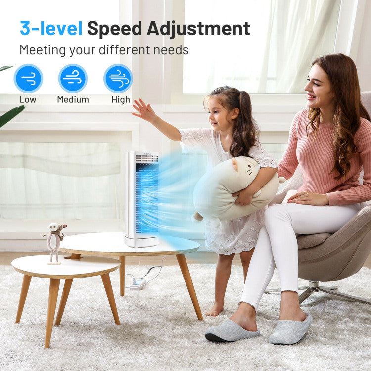 Small Oscillating Desk Fan – 14-Inch Electric Tower Fan with Timer & Adjustable Speeds | Space-Saving Cool | For Personal Indoor Comfort