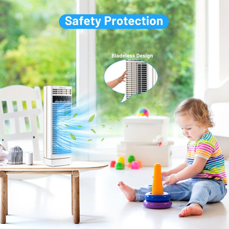 Small Oscillating Desk Fan – 14-Inch Electric Tower Fan with Timer & Adjustable Speeds | Space-Saving Cool | For Personal Indoor Comfort