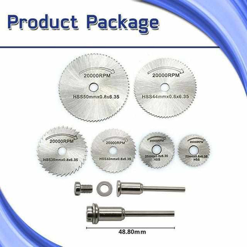 6-Piece Circular Saw Blade Set – High-Speed Steel Cutting Discs for Drills | Wood, Metal & Plastic
