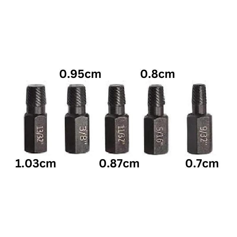 Screw and Bolt Extractor Set – 5-Piece High Carbon Steel Kit for Easy Removal