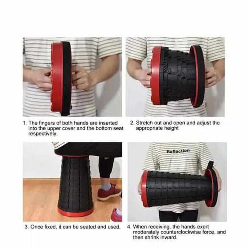 Telescopic Folding Stool – Adjustable Portable Seat for Indoor & Outdoor Comfort