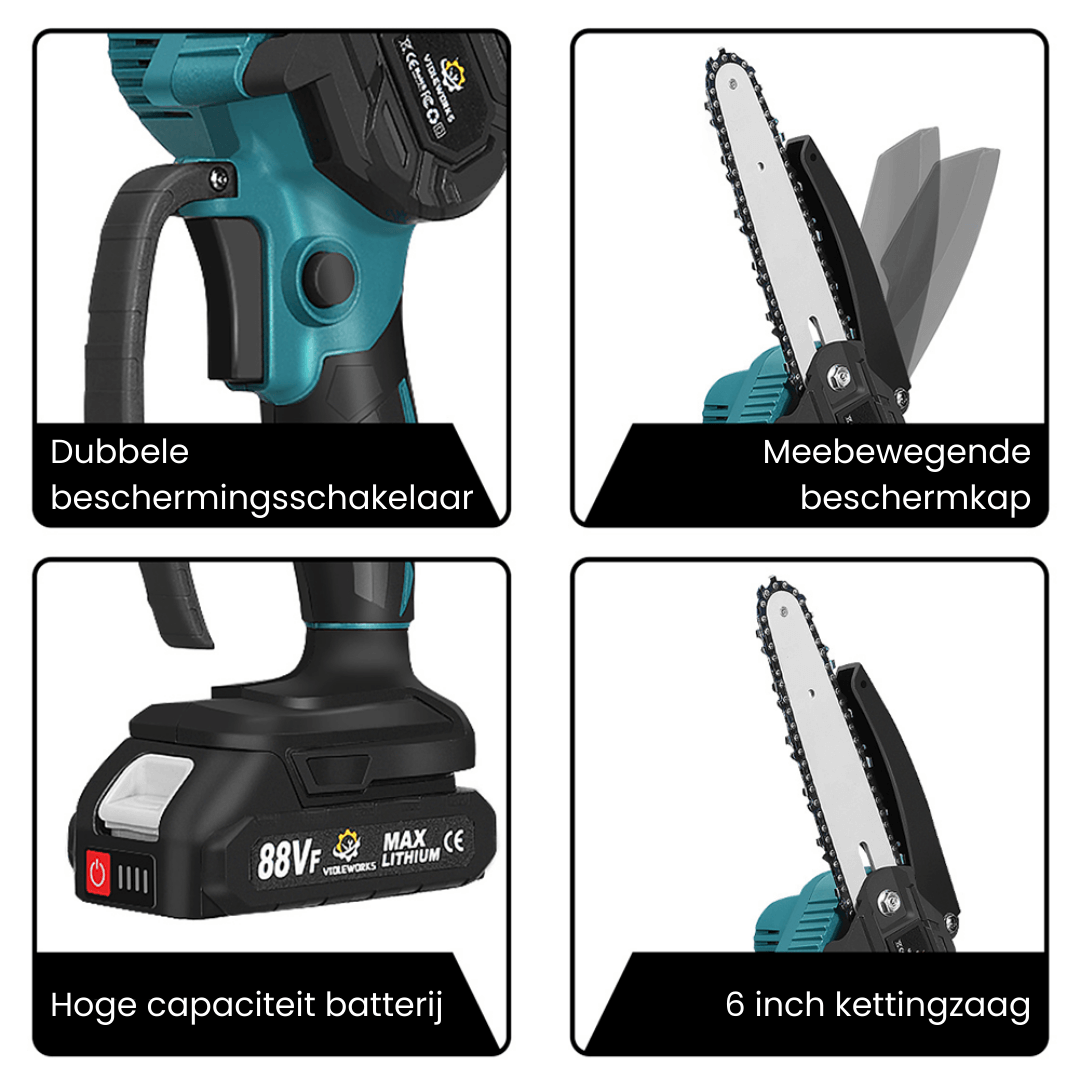 Stormblade Electric Mini Chainsaw – Lightweight 1200W Pruner for 18V Makita Batteries