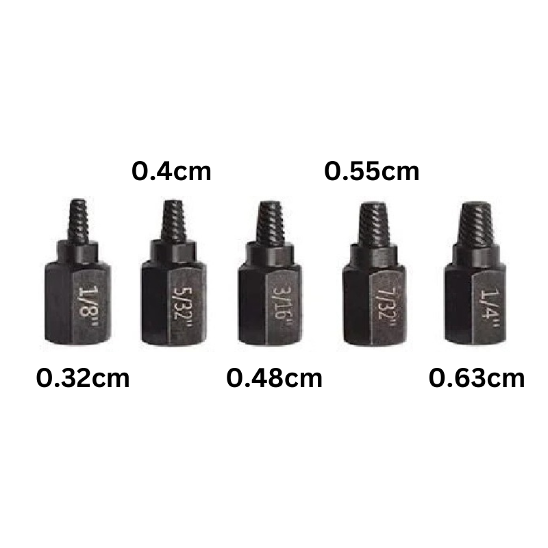 Screw and Bolt Extractor Set – 5-Piece High Carbon Steel Kit for Easy Removal