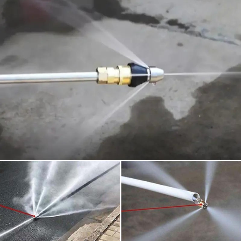 High-Pressure Sewer Cleaning Sprayer – Powerful Stainless Steel Jet Nozzle for Fast Pipe Unclogging