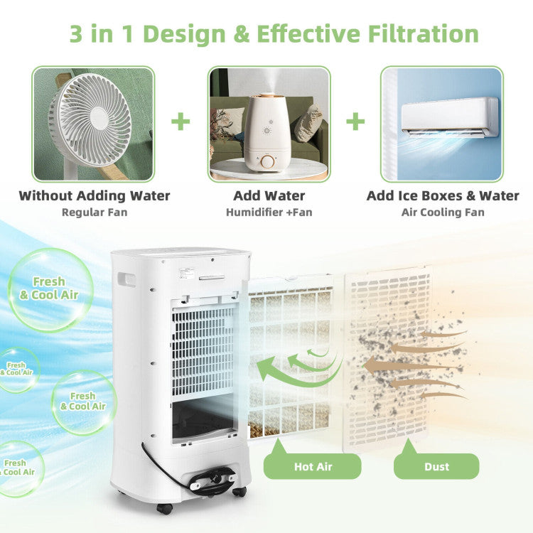 Smart 4-in-1 Evaporative Cooler – Compact Portable Air Fan with Timer & Adjustable Modes | Efficient Breeze | For Personal & Room Use