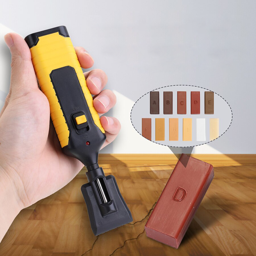 WoodRenew Pro – Complete Wooden Floor Repair Kit with Color-Matching Wax Blocks