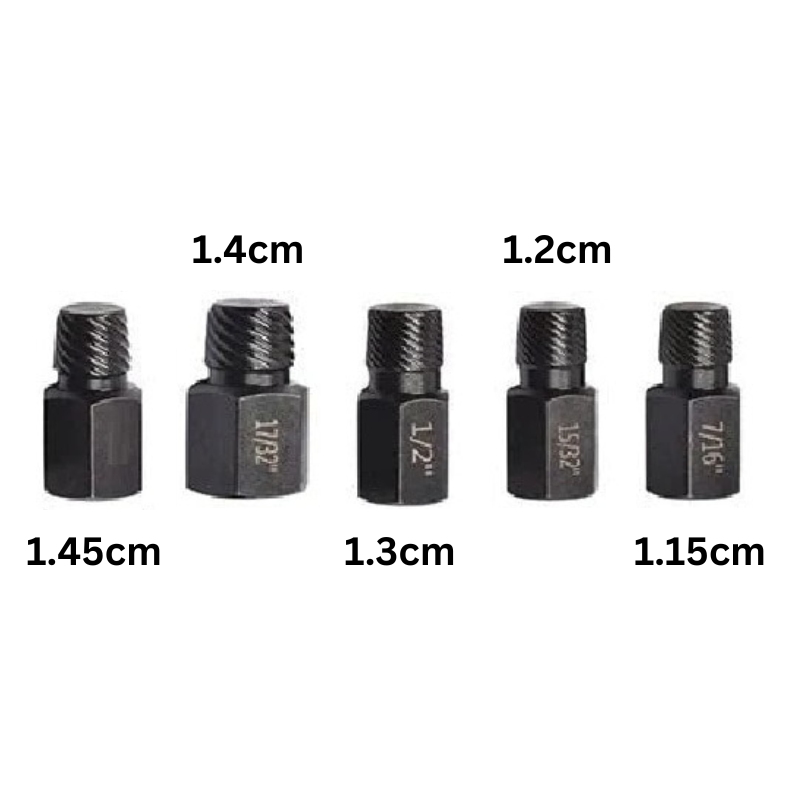 Screw and Bolt Extractor Set – 5-Piece High Carbon Steel Kit for Easy Removal