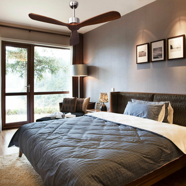 Remote-Controlled Ceiling Fan – 52-Inch Contemporary Design in Brushed Nickel | Stylish Comfort | For Modern Home Interiors
