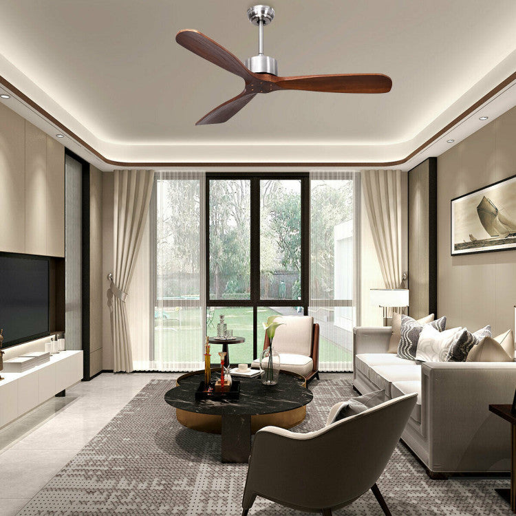 Remote-Controlled Ceiling Fan – 52-Inch Contemporary Design in Brushed Nickel | Stylish Comfort | For Modern Home Interiors