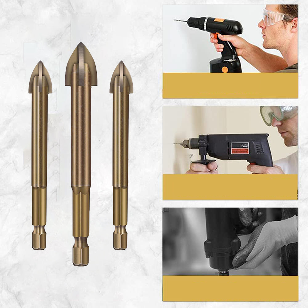 Universal Drill Bit Set – 5-Piece YG6X Alloy Bits for Glass, Tile, Marble & More