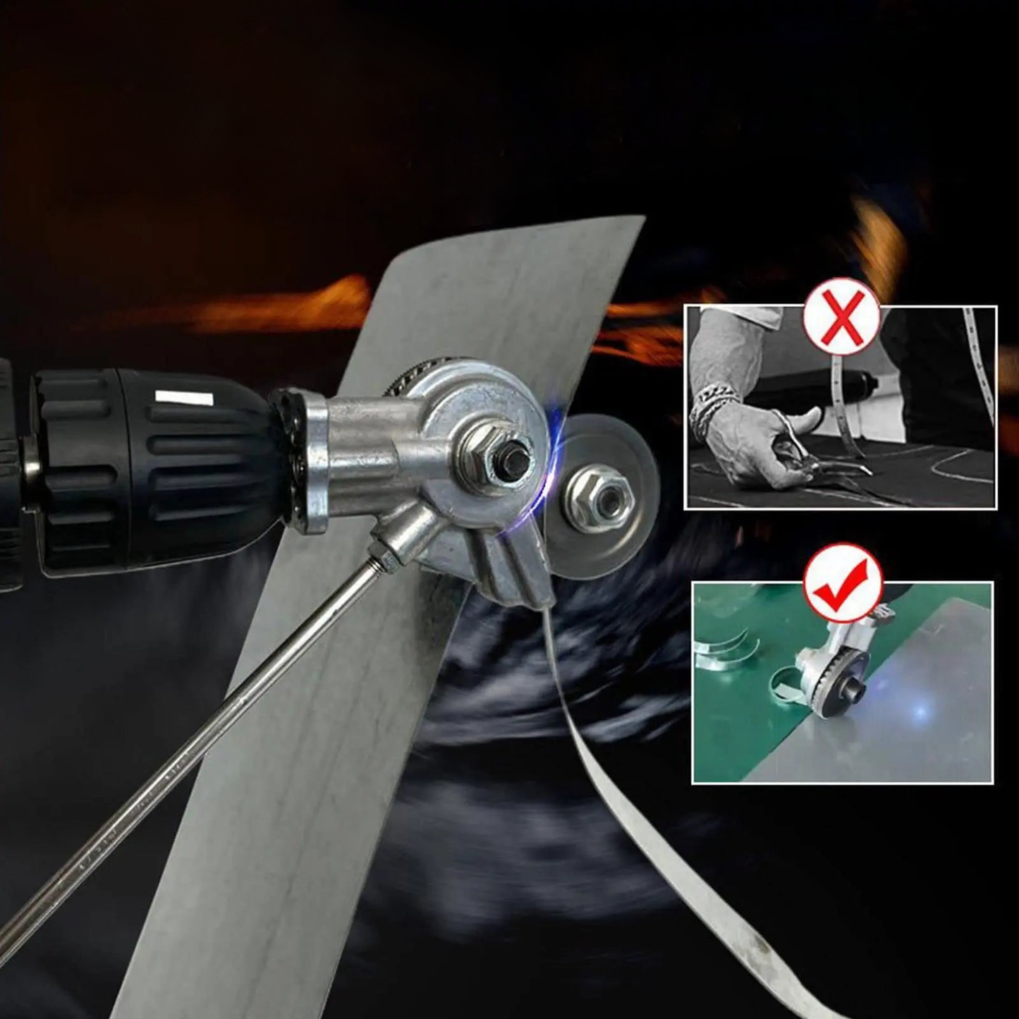Electric Plate Cutter – Drill Attachment for Safe, Effortless Sheet Cutting