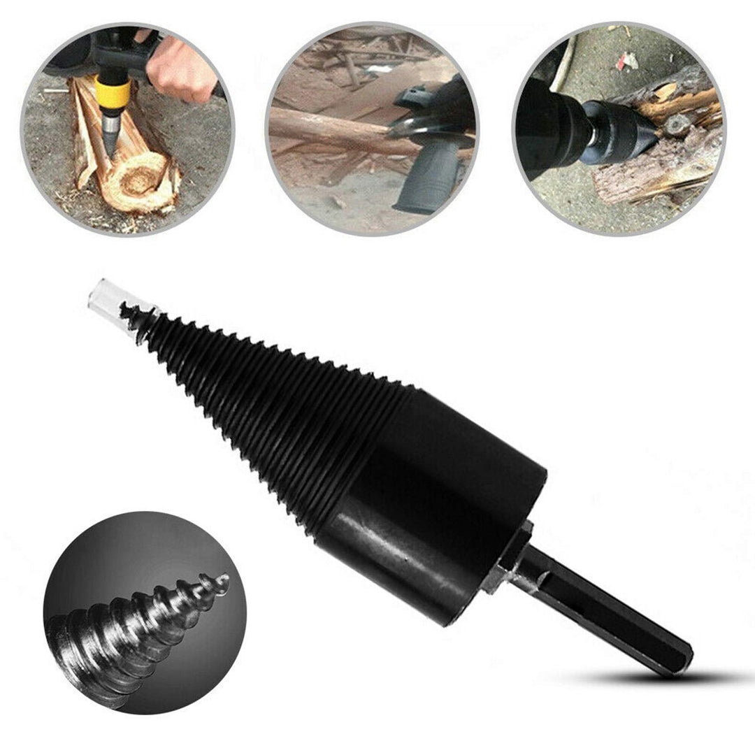 PowerSplit Wood Splitter Tool – Effortless Log Splitting with Carbon Steel Drill and 3 Shafts