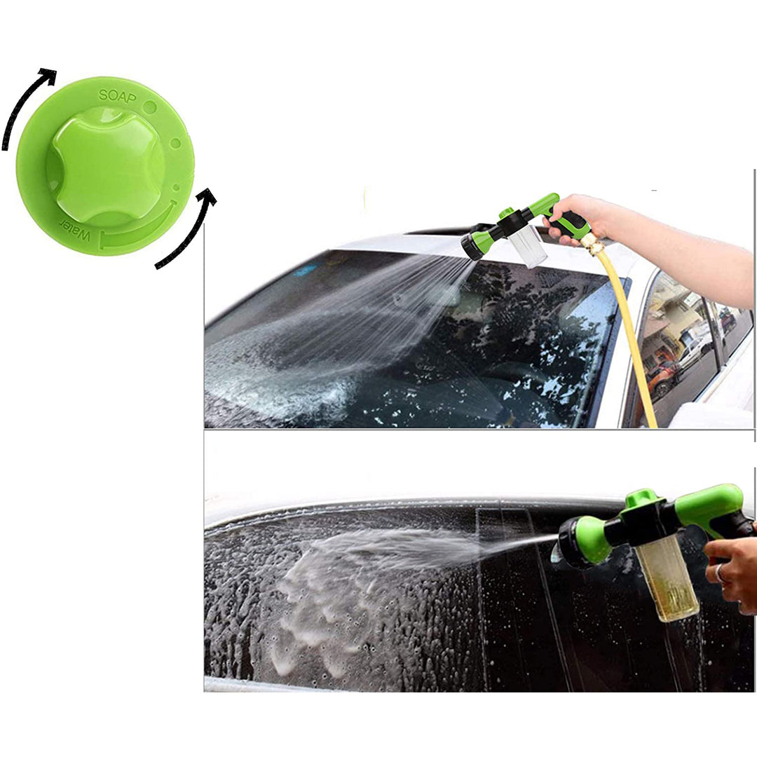 FoamJet – 8-Mode High-Pressure Foam Gun Nozzle with 100ml Soap Reservoir