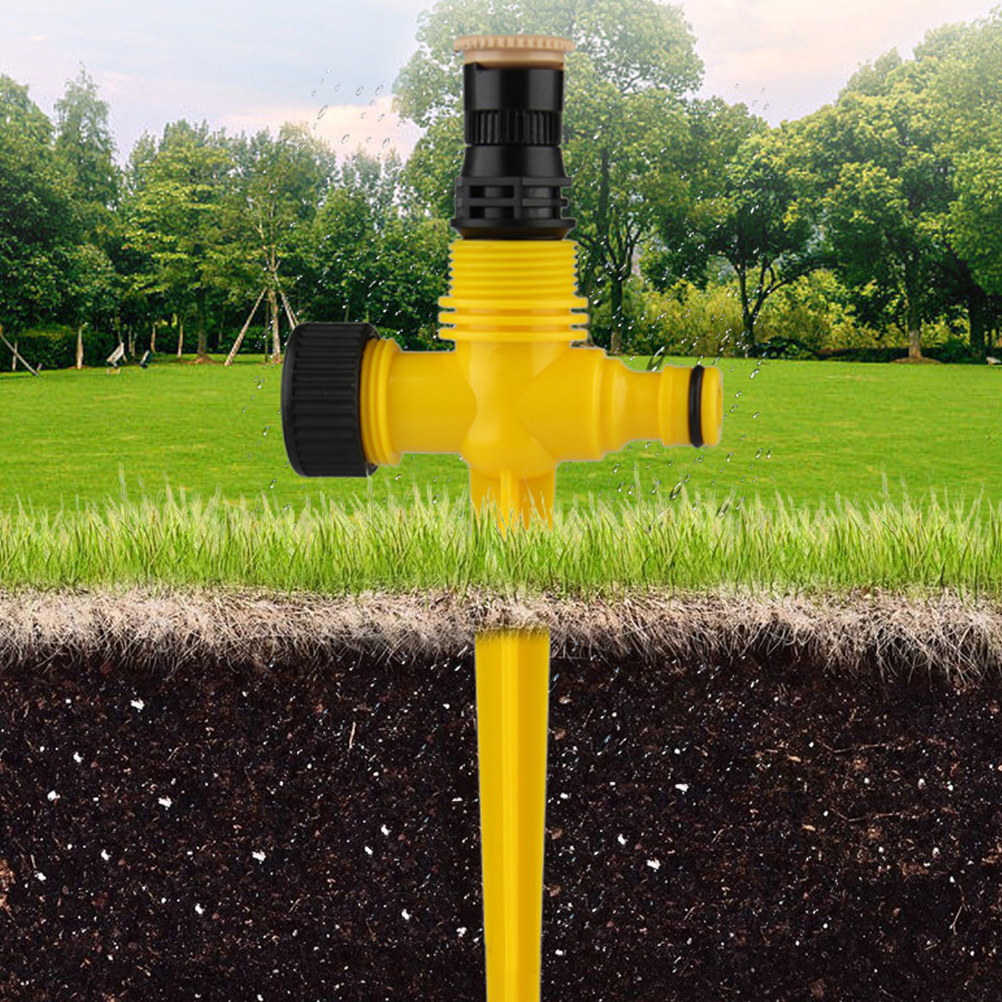 AquaOrbit Sprinkler – Automatic Rotating Sprayer with 360° Adjustable Coverage