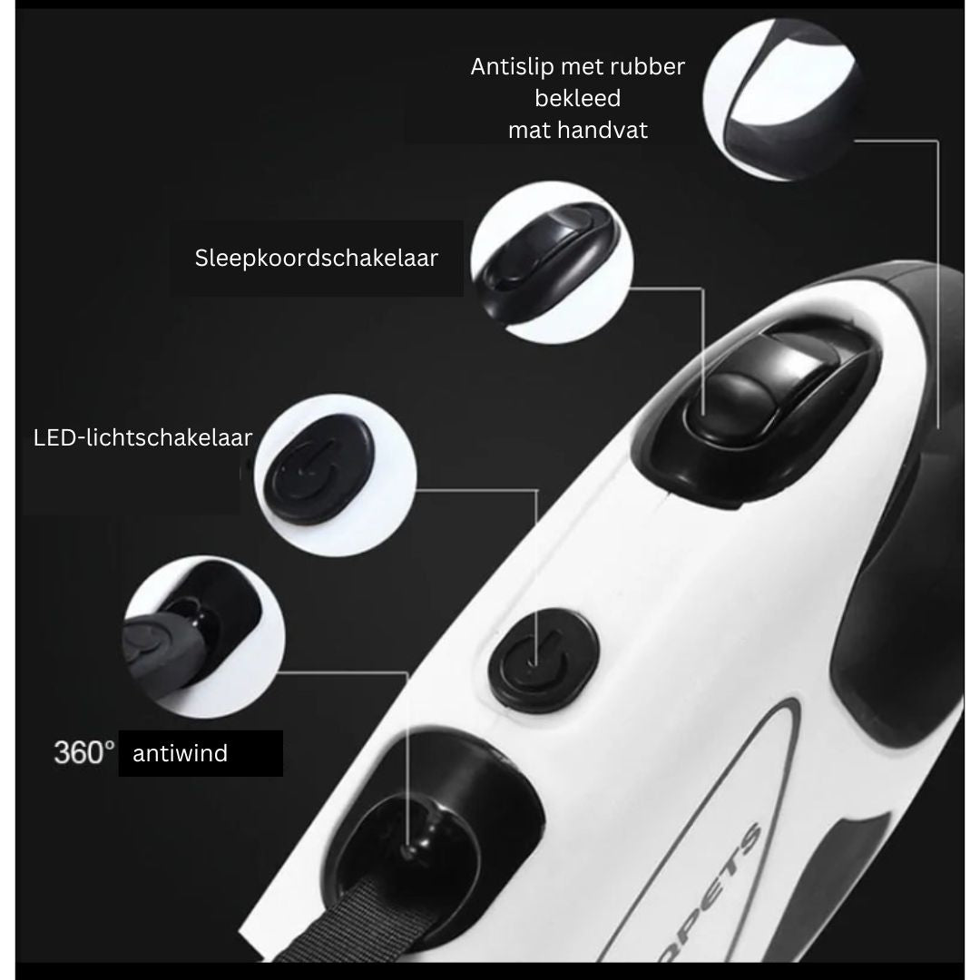 Safepaw – LED Retractable Dog Leash for Safe Walks Day & Night