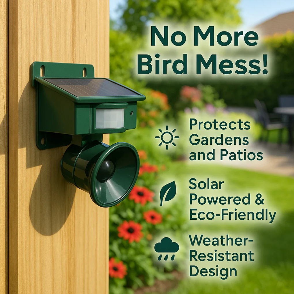 Birdguard Sensor – Motion-Activated Bird Repeller for Quiet Outdoor Spaces