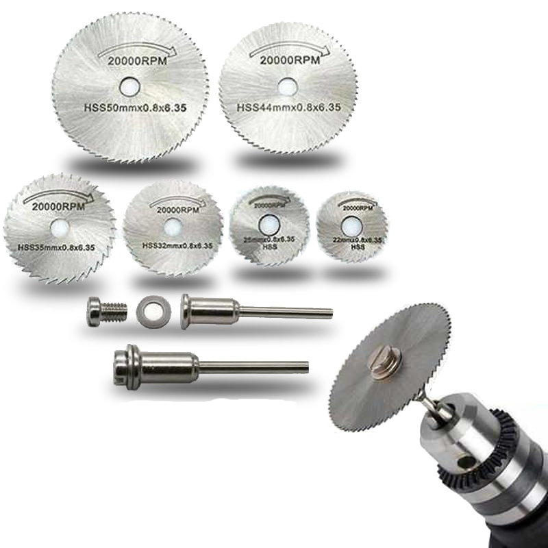 6-Piece Circular Saw Blade Set – High-Speed Steel Cutting Discs for Drills | Wood, Metal & Plastic