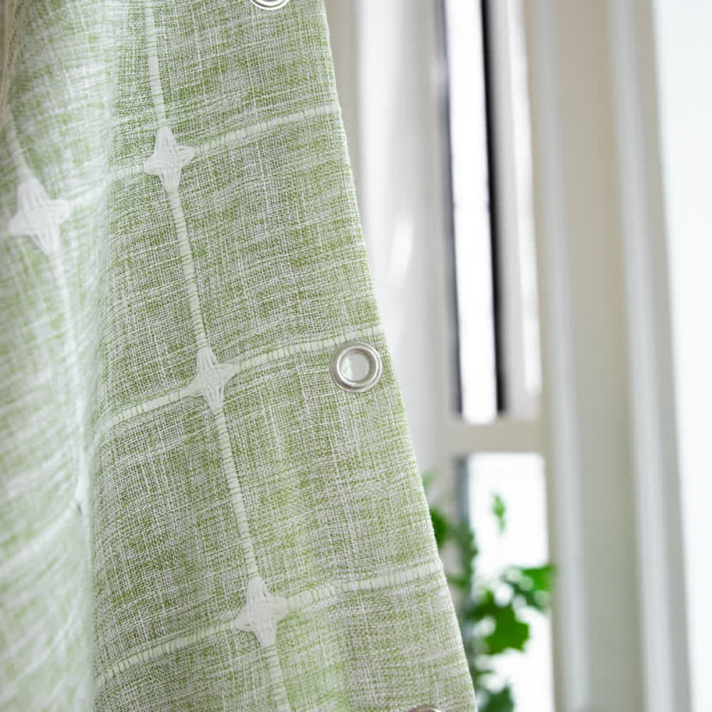 Cottonhaven – Cotton Shower Curtain with Fringes and Linen Texture