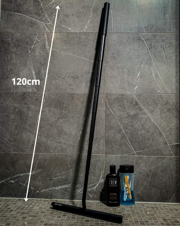 Deluxe Shower Squeegee – Telescopic 2-in-1 Glass & Floor Cleaner with No-Drill Mount