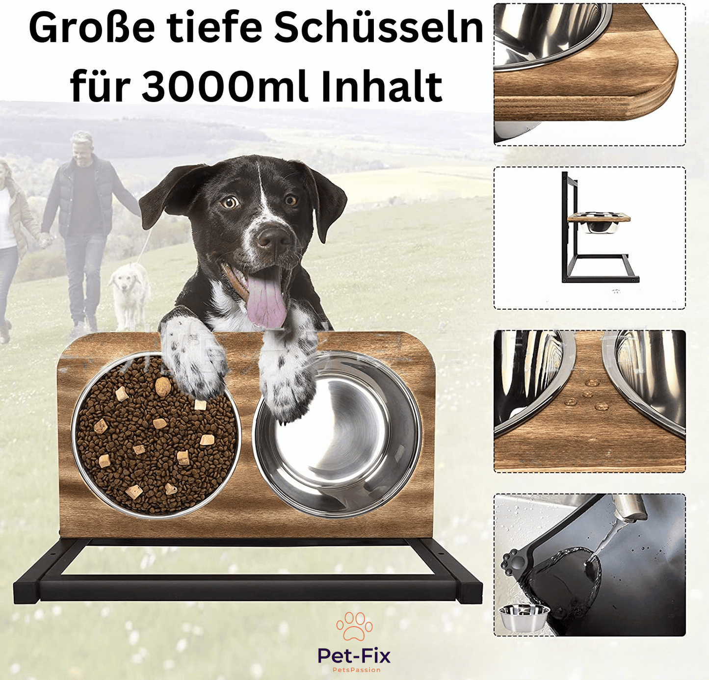 Snackhaven – Ergonomic Dog Feeding Station with Stainless Steel Bowls