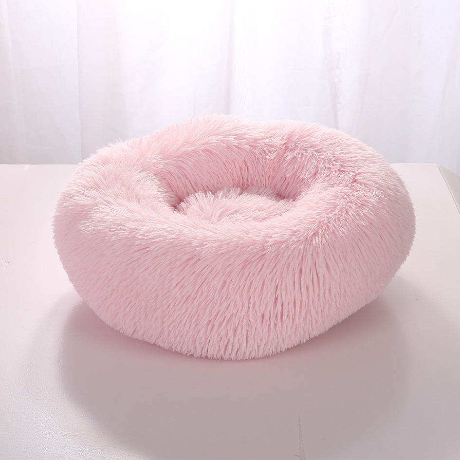 Pet Donut Sofa – Cozy Round Pet Bed with Raised Edge & Furniture Protection