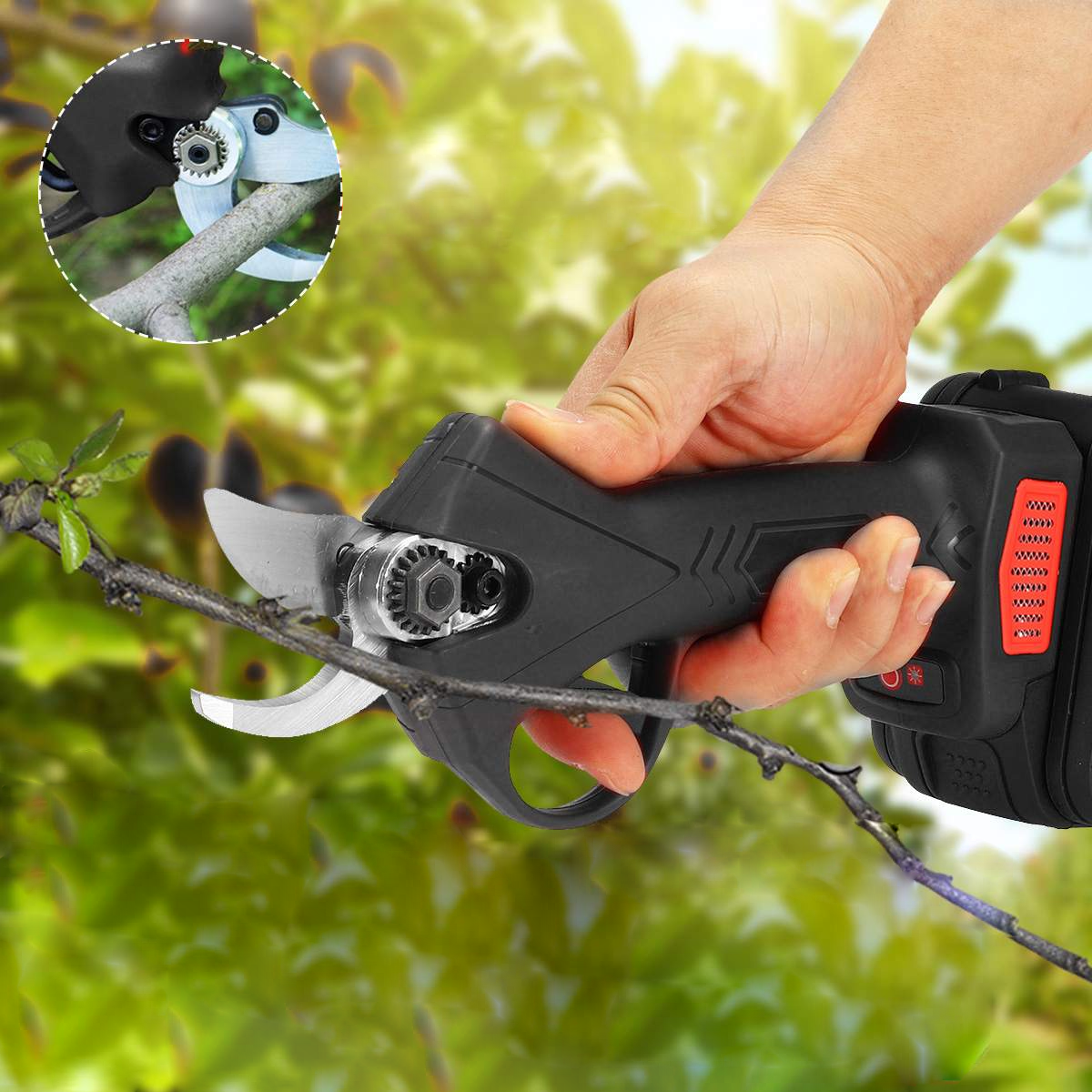 Electric Pruning Shears – Cordless Garden Cutter with 21V Battery & Precision Blades for Effortless Branch Trimming