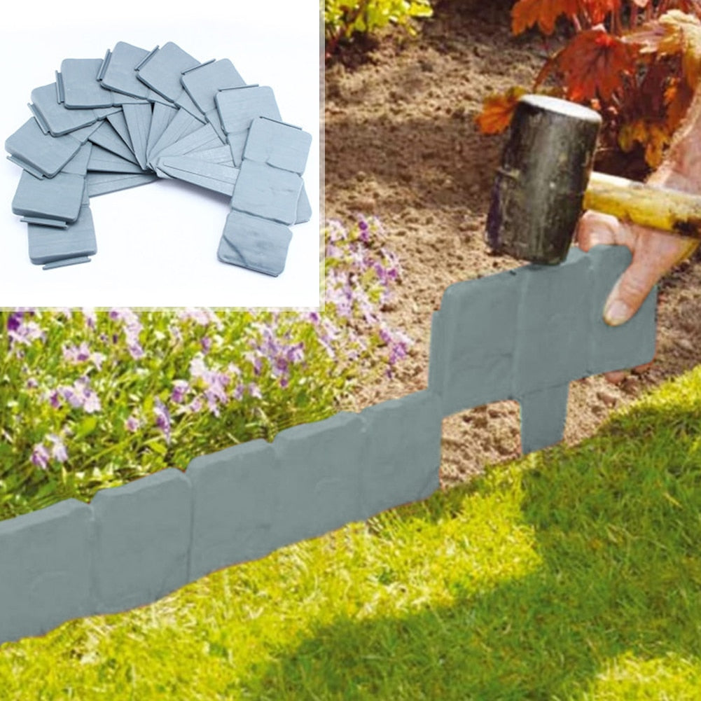 Decorative Garden Stones – 10-Piece Border Set for Flower Beds & Lawns with Cobblestone Look