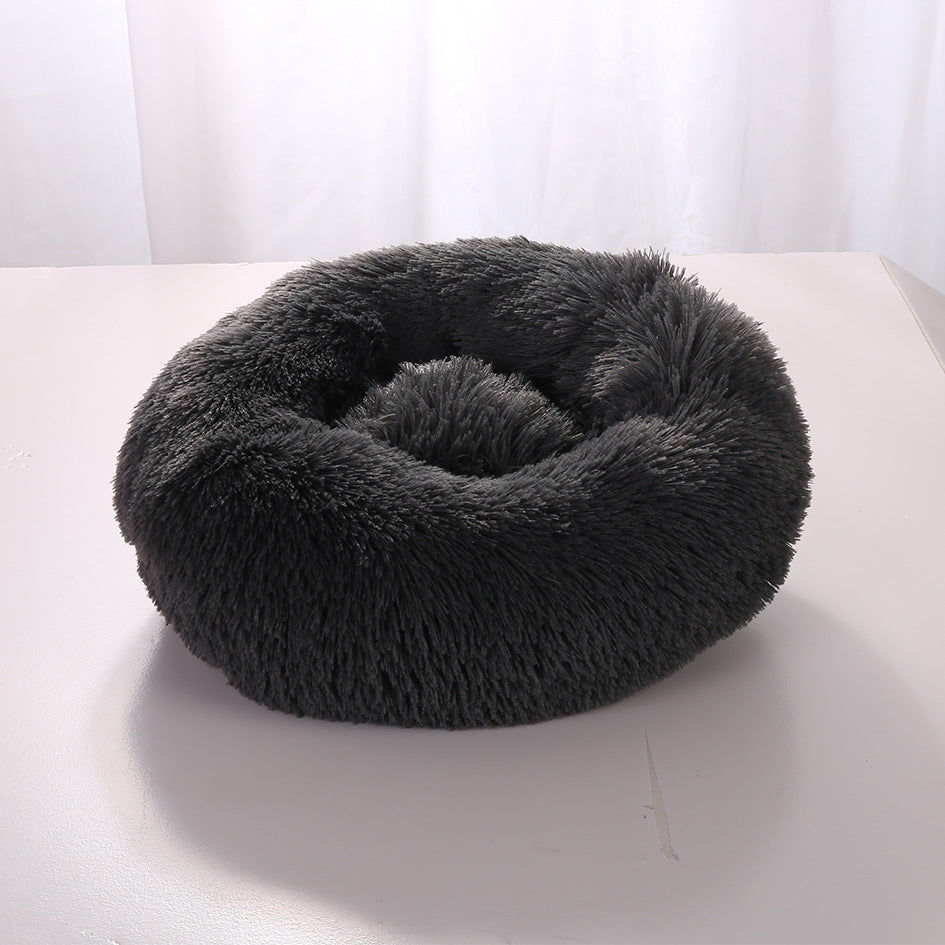 Pet Donut Sofa – Cozy Round Pet Bed with Raised Edge & Furniture Protection