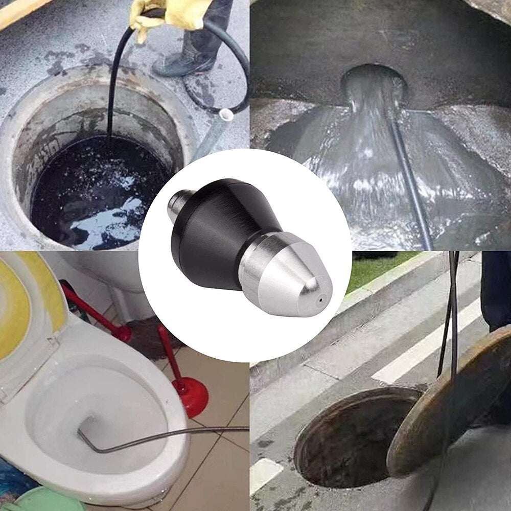 High-Pressure Sewer Cleaning Sprayer – Powerful Stainless Steel Jet Nozzle for Fast Pipe Unclogging
