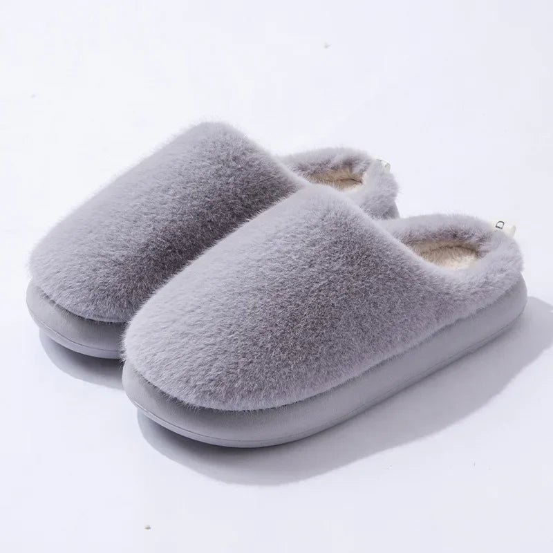 Women’s Plush Indoor Slippers with Closed Toe and Soft Warm Lining