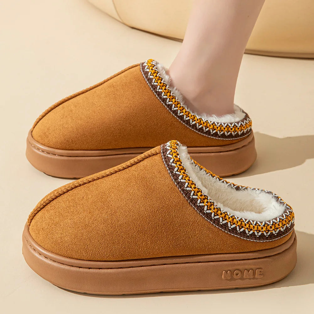 Women's Winter Indoor Slippers with Soft Lining and Anti-Slip Sole