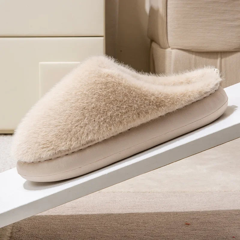 Women’s Plush Indoor Slippers with Closed Toe and Soft Warm Lining
