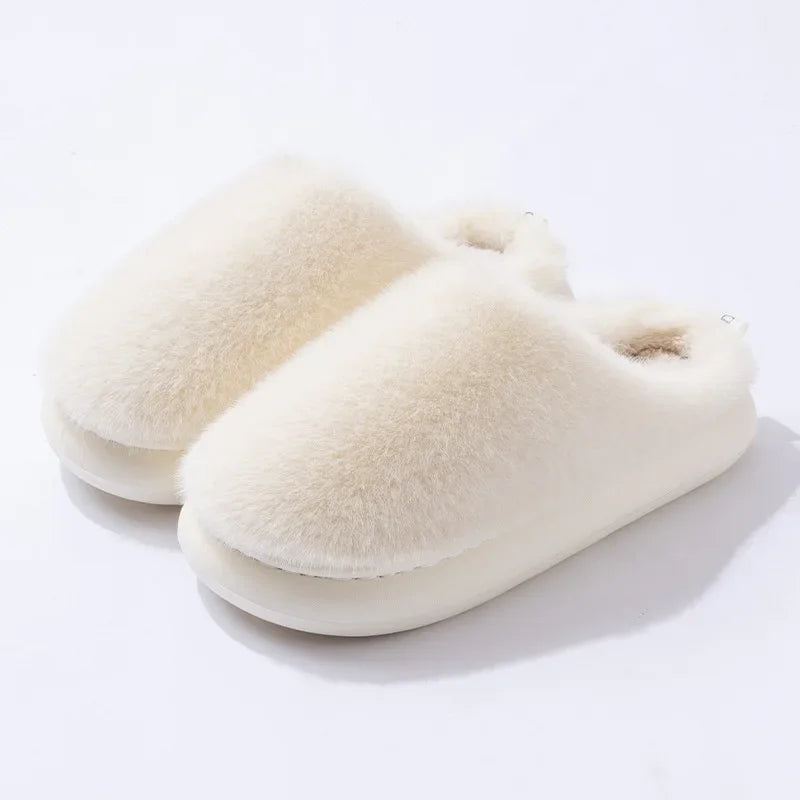 Women’s Plush Indoor Slippers with Closed Toe and Soft Warm Lining