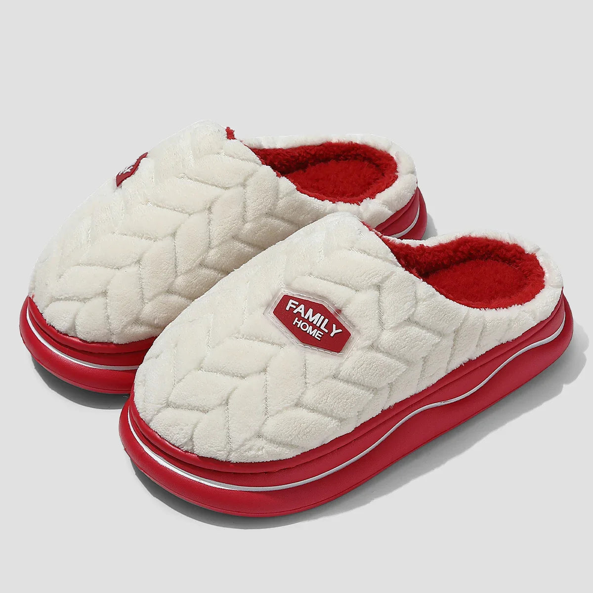 Women's Quilted Indoor Slippers with Thick Sole and Warm Plush Lining