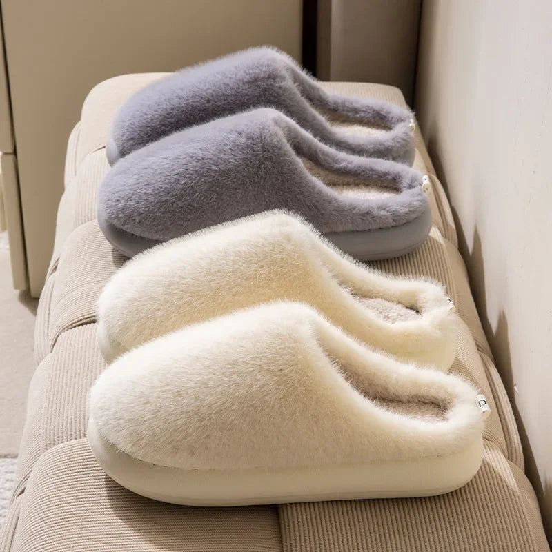 Women’s Plush Indoor Slippers with Closed Toe and Soft Warm Lining