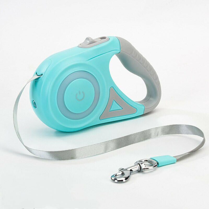 SmartLead NightWalk – Retractable Dog Leash with LED Light – 3m Auto Extend, USB Rechargeable