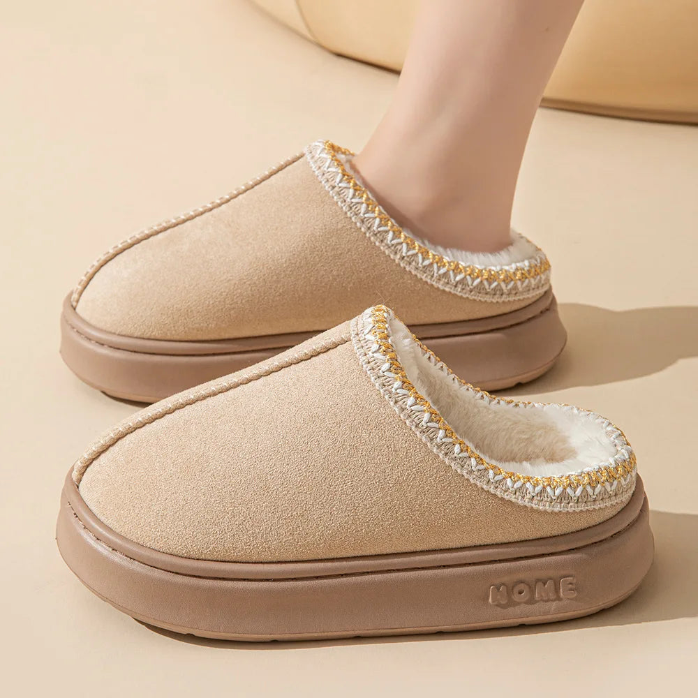 Women's Winter Indoor Slippers with Soft Lining and Anti-Slip Sole