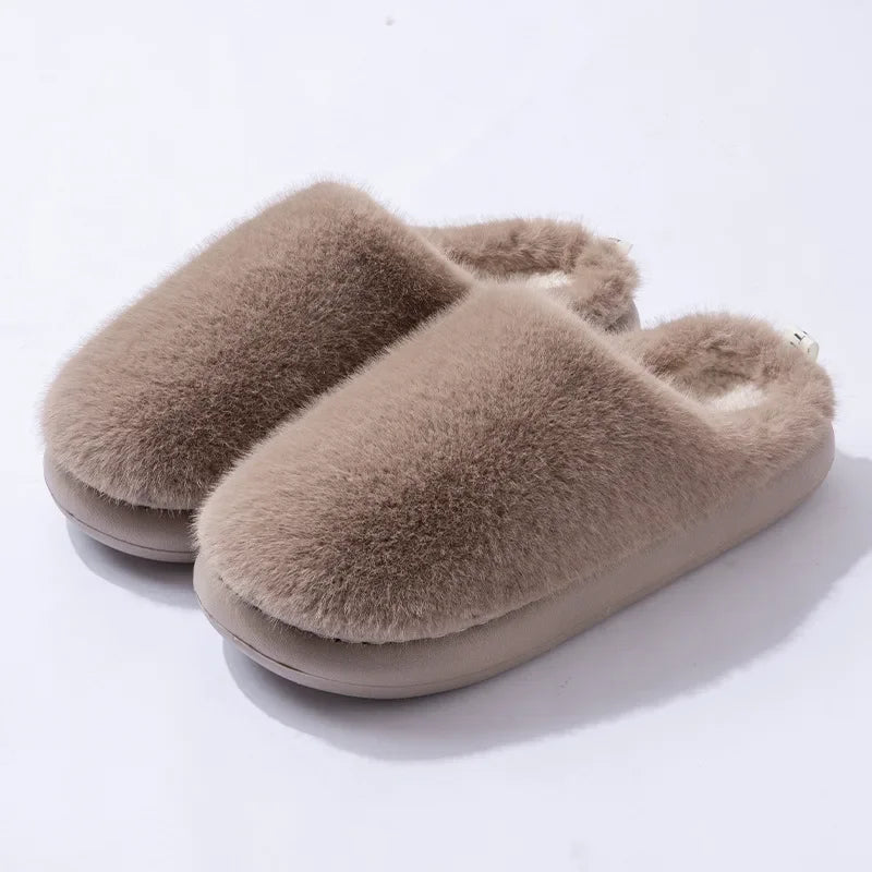Women’s Plush Indoor Slippers with Closed Toe and Soft Warm Lining