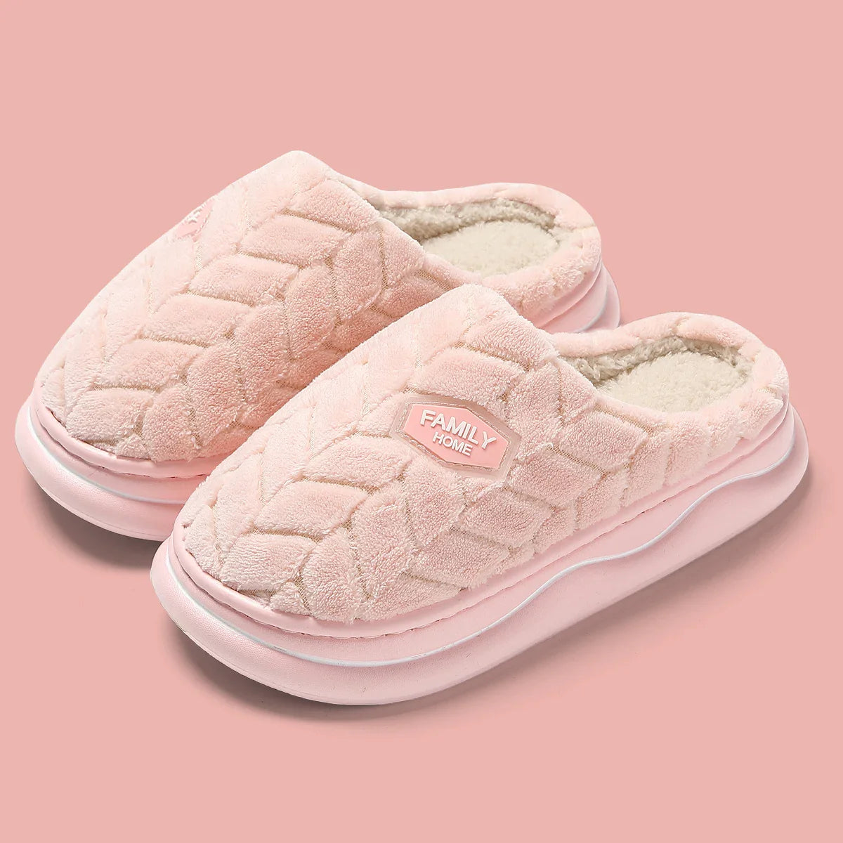 Women's Quilted Indoor Slippers with Thick Sole and Warm Plush Lining