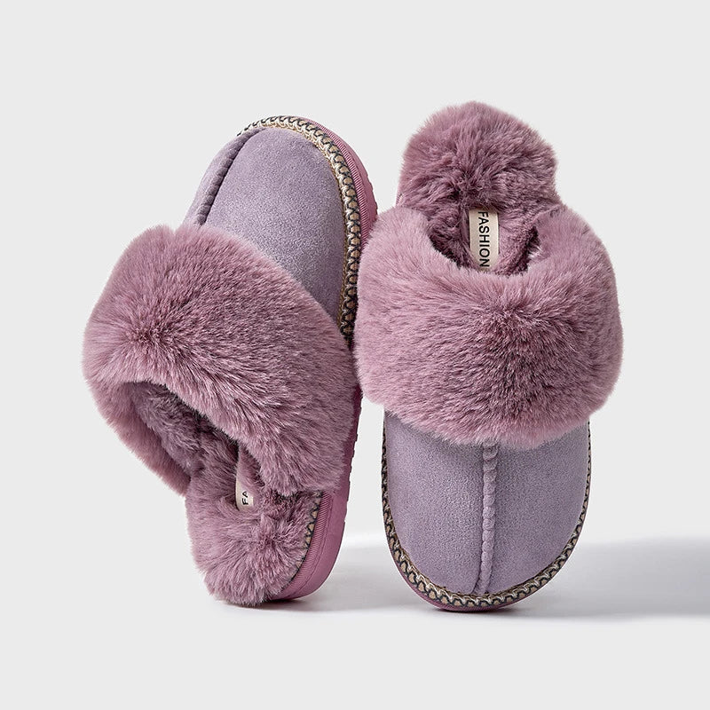 Women's Plush Winter Slippers with Soft Fur Lining and Warm Comfort