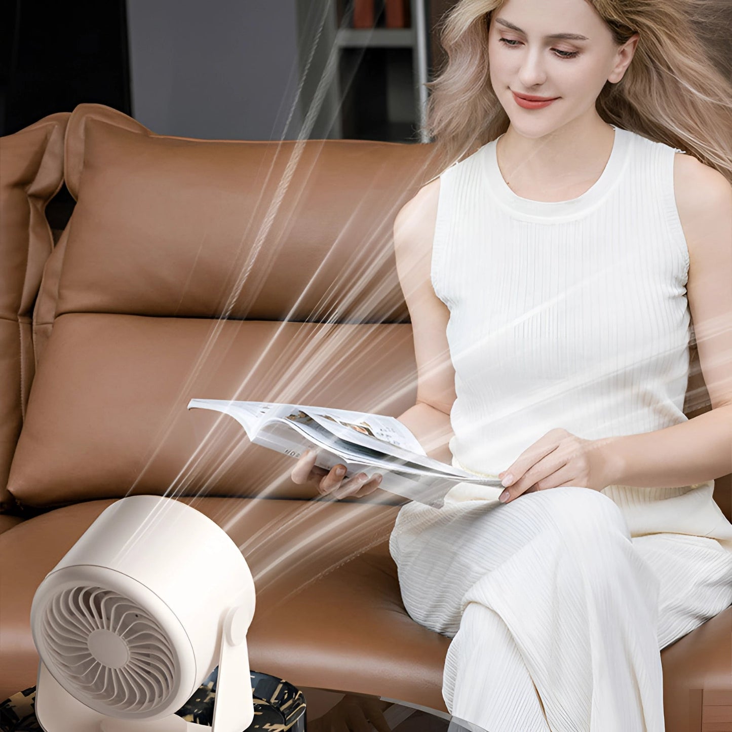 Bladeless Turbo Fan with LED Display – Compact, Quiet Cooling Solution for Bedrooms and Living Rooms