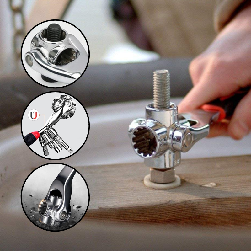 VersaWrench 48-in-1 – Multifunctional Universal Socket Wrench for Fast & Flexible Repairs