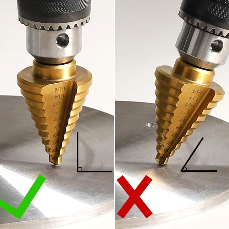 Drill Bit Set – 6-Piece Titanium-Coated Step & Toothed Bits for Wood, Plastic & Metal