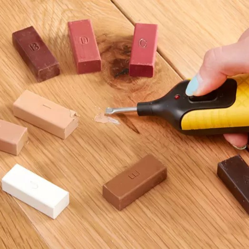 WoodRenew Pro – Complete Wooden Floor Repair Kit with Color-Matching Wax Blocks