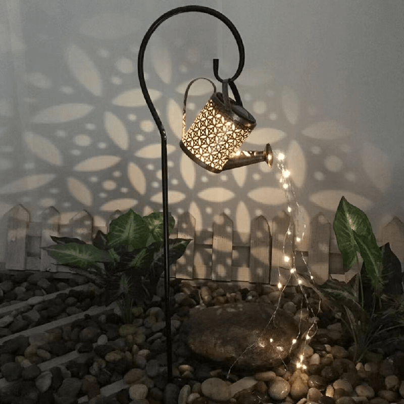 Solar Watering Can Lamp – Wrought Iron Garden Light with 36 Warm LEDs for Magical Outdoor Ambience