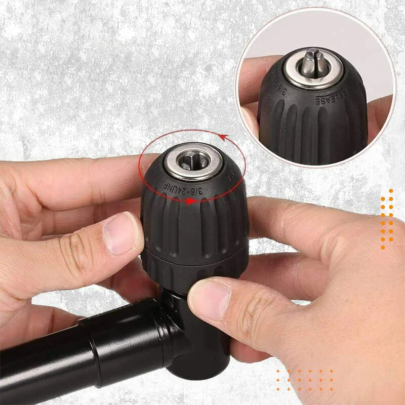 90-Degree Right Angle Drill Extension – Compact Adapter for Tight-Space Drilling