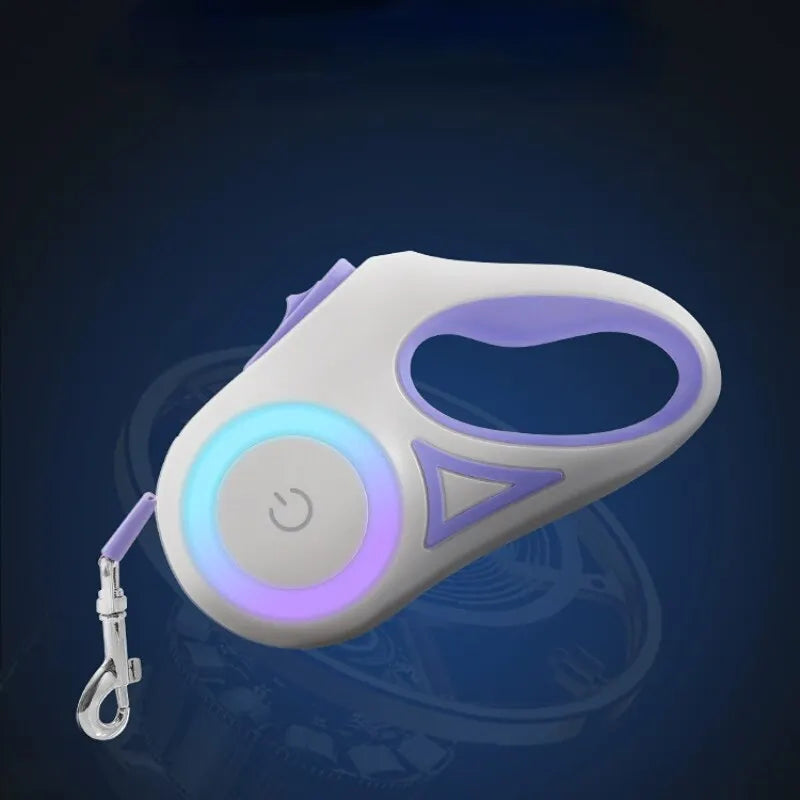 SmartLead NightWalk – Retractable Dog Leash with LED Light – 3m Auto Extend, USB Rechargeable