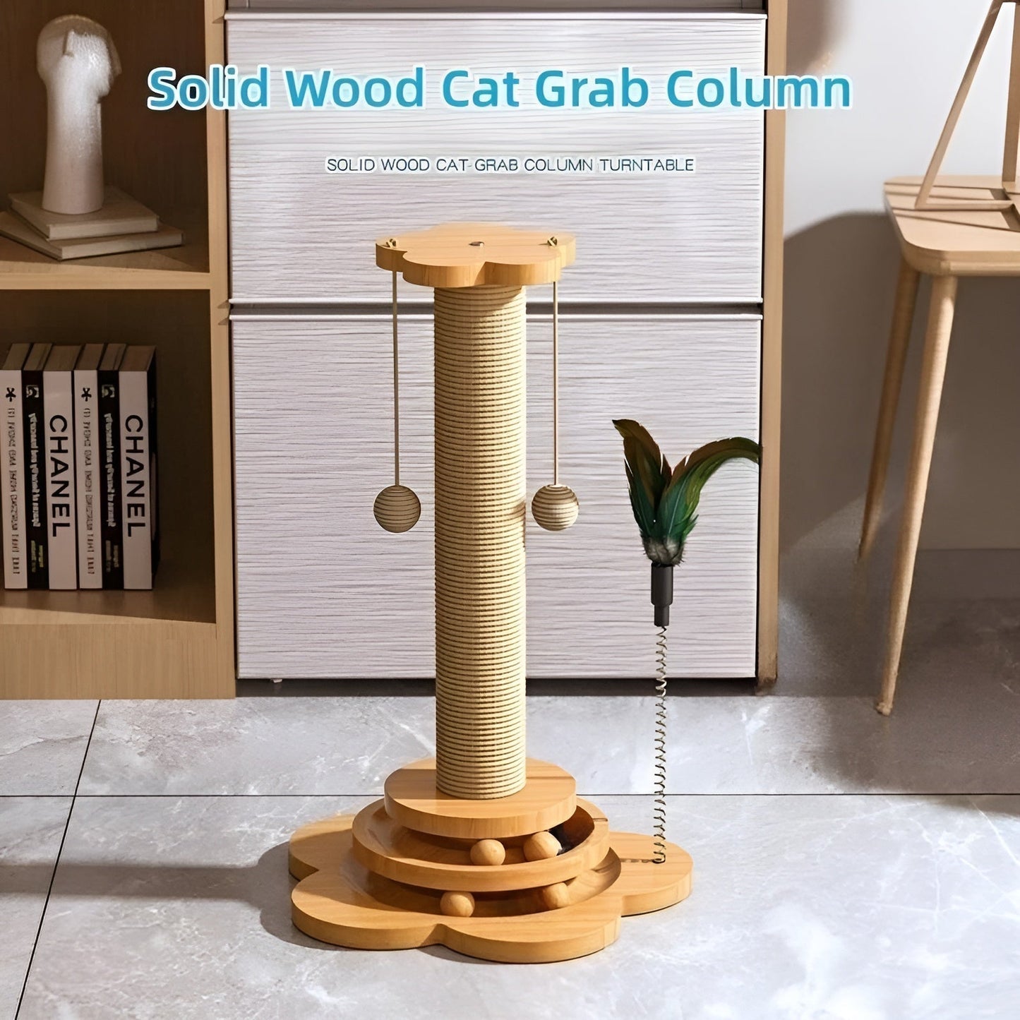 Woodpounce – Natural Wooden Cat Toy + Furniture-Saving Play Solution