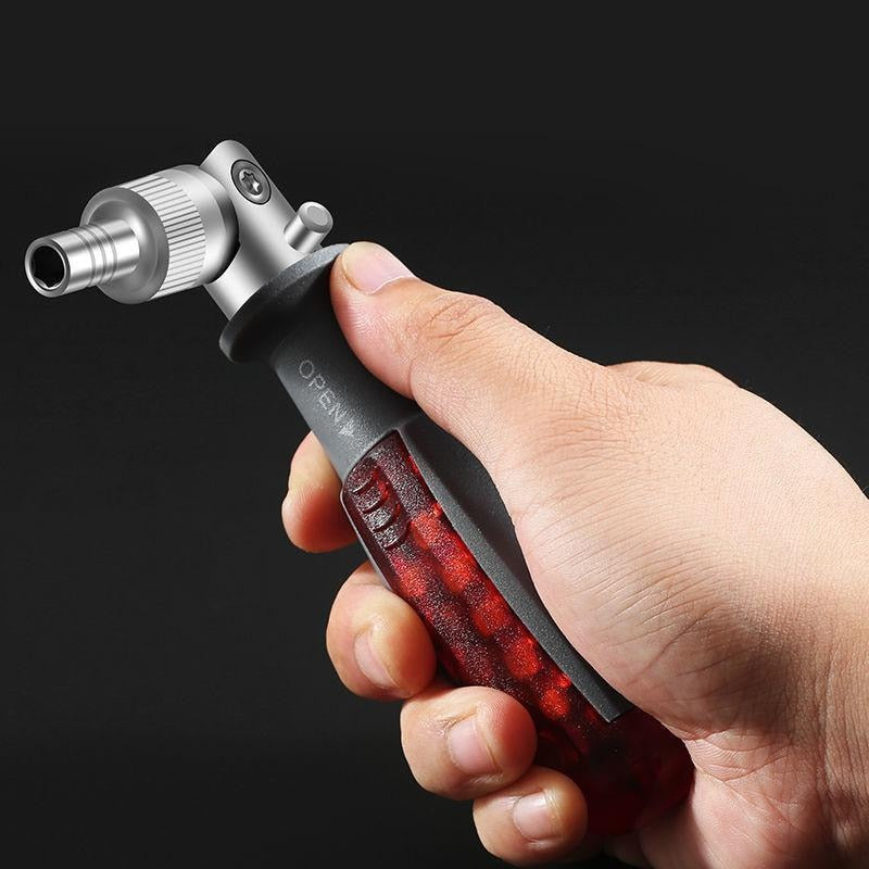 10-in-1 Versatile Screwdriver – Rotating Head & Interchangeable Bits for Tight Spaces