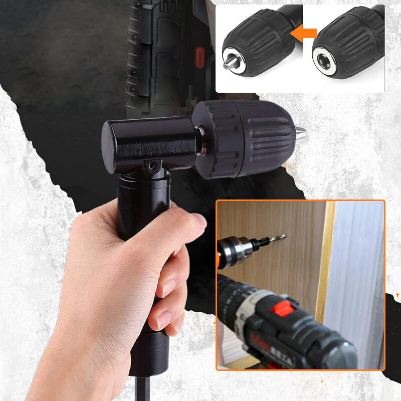 90-Degree Right Angle Drill Extension – Compact Adapter for Tight-Space Drilling